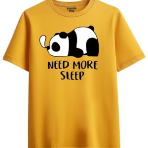 Toodlegram - 100% Pure Cotton Plus Size T Shirt for Men- Regular Fit - Half Sleeve Roundneck Stylish Tshirt - Graphic Printed Need More Sleep (Size - 2XL to 10XL)